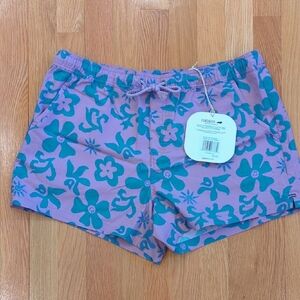 Toad&Co Women Boundless Purple Shorts with Hawaiian Boho Granola Large